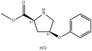 Methyl (2S,4S)-4-phenoxy-2-pyrrolidinecarboxylate(HCl) Struktur