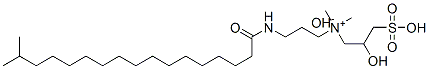 (2-hydroxy-3-sulphopropyl)dimethyl[3-[(1-oxoisooctadecyl)amino]propyl]ammonium hydroxide Struktur