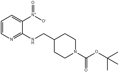 4-[(3-Nitro-pyridin-2-ylaMino)-Methyl]-piperidine-1-carboxylic acid tert-butyl ester, 98+% C16H24N4O4, MW: 336.39 Struktur