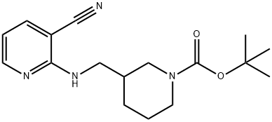 3-[(3-Cyano-pyridin-2-ylaMino)-Methyl]-piperidine-1-carboxylic acid tert-butyl ester, 98+% C17H24N4O2, MW: 316.40 Struktur