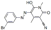 3-Pyridinecarbonitrile,  5-[2-(3-bromophenyl)diazenyl]-1,2-dihydro-6-hydroxy-1,4-dimethyl-2-oxo- Struktur