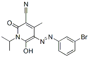 3-Pyridinecarbonitrile,  5-[2-(3-bromophenyl)diazenyl]-1,2-dihydro-6-hydroxy-4-methyl-1-(1-methylethyl)-2-oxo- Struktur