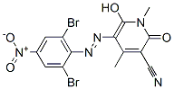 3-Pyridinecarbonitrile,  5-[2-(2,6-dibromo-4-nitrophenyl)diazenyl]-1,2-dihydro-6-hydroxy-1,4-dimethyl-2-oxo- Struktur