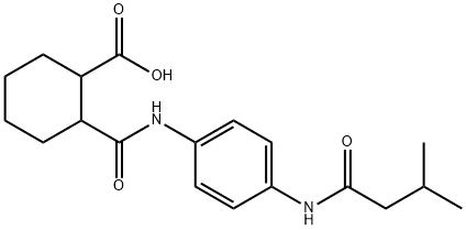 2-({4-[(3-METHYLBUTANOYL)AMINO]ANILINO}CARBONYL)-CYCLOHEXANECARBOXYLIC ACID Struktur