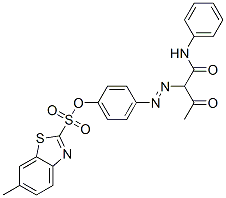 6-methyl-2-[4-[[2-oxo-1-[(phenylamino)carbonyl]propyl]azo]phenyl]benzothiazolesulphonic acid Struktur