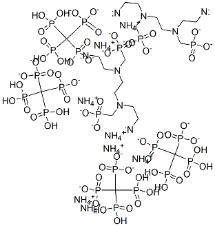 octaammonium tetrahydrogen [ethane-1,2-diylbis[[(phosphonatomethyl)imino]ethane-2,1-diylnitrilobis(methylene)]]tetrakisphosphonate Struktur