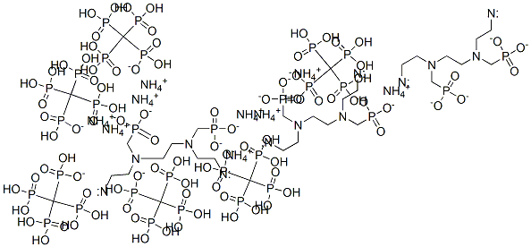 nonaammonium trishydrogen [ethane-1,2-diylbis[[(phosphonatomethyl)imino]ethane-2,1-diylnitrilobis(methylene)]]tetrakisphosphonate Struktur