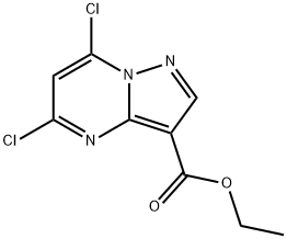 Pyrazolo[1,5-a]pyrimidine-3-carboxylic acid, 5,7-dichloro-, ethyl ester Struktur