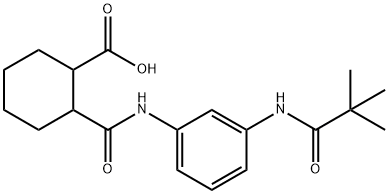 2-({3-[(2,2-DIMETHYLPROPANOYL)AMINO]-ANILINO}CARBONYL)CYCLOHEXANECARBOXYLIC ACID Struktur