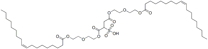 (Z,Z)-1,4-bis[2-[2-[(1-oxooctadec-9-enyl)oxy]ethoxy]ethyl] 2-sulphosuccinate Struktur