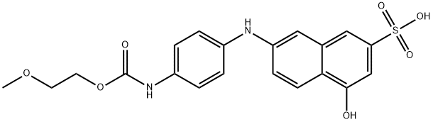 4-hydroxy-7-[[4-[[(2-methoxyethoxy)carbonyl]amino]phenyl]amino]naphthalene-2-sulphonic acid Struktur