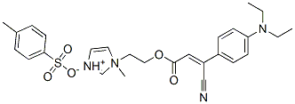 1-[2-[[beta-cyano-4-(diethylamino)cinnamoyl]oxy]ethyl]-1-methyl-1H-imidazolium toluene-p-sulphonate Struktur