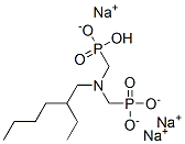 trisodium hydrogen [[(2-ethylhexyl)imino]bis(methylene)]bisphosphonate Struktur