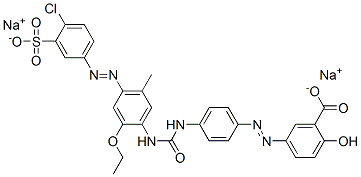 disodium 5-[[4-[[[[4-[(4-chloro-3-sulphonatophenyl)azo]-2-ethoxy-5-tolyl]amino]carbonyl]amino]phenyl]azo]salicylate  Struktur