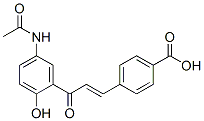 4-[3-(5-acetamido-2-hydroxyphenyl)-3-oxo-propen-1-yl]benzoic acid Struktur