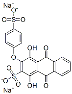 disodium 9,10-dihydro-1,4-dihydroxy-9,10-dioxo-3-(4-sulphonatophenoxy)anthracene-2-sulphonate  Struktur