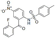 N-[2-(o-fluorobenzoyl)-4-nitrophenyl]-p-toluenesulphonamide Struktur