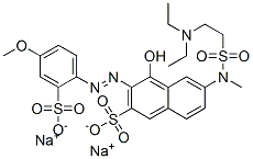 6-[[[2-(diethylamino)ethyl]sulphonyl]methylamino]-4-hydroxy-3-[(4-methoxy-2-sulphophenyl)azo]naphthalene-2-sulphonic acid, sodium salt Struktur