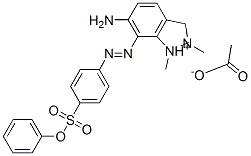 6-amino-1,2-dimethyl-7-[[4-(phenoxysulphonyl)phenyl]azo]-1H-indazolium acetate  Struktur