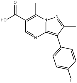 3-(4-FLUOROPHENYL)-2,7-DIMETHYL-PYRAZOLO[1,5-A]PYRIMIDINE-6-CARBOXYLIC ACID Struktur