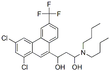 1-(dibutylamino)-3-[1,3-dichloro-6-(trifluoromethyl)-9-phenanthryl]propane-1,3-diol Struktur