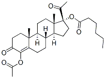 4,17-dihydroxypregn-4-ene-3,20-dione 4-acetate 17-hexanoate  Struktur