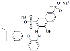 disodium 4-hydroxy-3-[[2-[4-(tert-pentyl)phenoxy]phenyl]azo]naphthalene-2,7-disulphonate Struktur