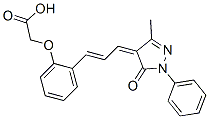 [2-[3-(1,5-dihydro-3-methyl-5-oxo-1-phenyl-4H-pyrazol-4-ylidene)-1-propenyl]phenoxy]acetic acid Struktur