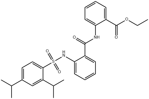 ethyl N-[[2-(2,4-diisopropylbenzenesulphonylamino)]benzoyl]anthranilate Struktur