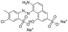 disodium 6-amino-5-[(4-chloro-5-methyl-2-sulphonatophenyl)azo]-4-hydroxynaphthalene-2-sulphonate Struktur