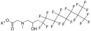 potassium N-[4,4,5,5,6,6,7,7,8,8,9,9,10,11,11,11-hexadecafluoro-2-hydroxy-10-(trifluoromethyl)undecyl]-N-methylaminoacetate  Struktur