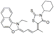 3-cyclohexyl-5-[4-(1-ethylnaphth[1,2-d]oxazol-2(1H)-ylidene)-1-methylbut-2-enylidene]-2-thioxothiazolidin-4-one Struktur