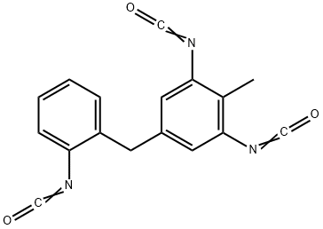 5-(o-isocyanatobenzyl)-2-methyl-m-phenylene diisocyanate Struktur