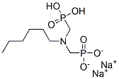 disodium dihydrogen [(hexylimino)bis(methylene)]bisphosphonate Struktur