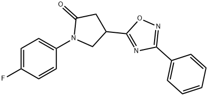 1-(4-Fluorophenyl)-4-(3-phenyl-1,2,4-oxadiazol-5-yl)pyrrolidin-2-one Struktur