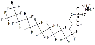 diammonium 4,4,5,5,6,6,7,7,8,8,9,9,10,10,11,11,12,12,13,13,14,15,15,15-tetracosafluoro-2-hydroxy-14-(trifluoromethyl)pentadecyl phosphate Struktur