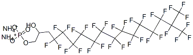 diammonium 4,4,5,5,6,6,7,7,8,8,9,9,10,10,11,11,12,12,13,13,14,14,15,15,16,17,17,17-octacosafluoro-2-hydroxy-16-(trifluoromethyl)heptadecyl phosphate Struktur