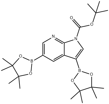 t-Butyl 3,5-bis(4,4,5,5-tetramethyl-1,3,2-dioxaborolan-2-yl)-1h-pyrrolo[2,3-b]pyridine-1-carboxylate95% Struktur