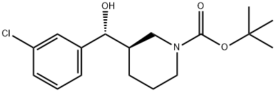 1-Piperidinecarboxylic acid, 3-[(R)-(3-chlorophenyl)hydroxyMethyl]-, 1,1-diMethylethyl ester, (3R)- Struktur