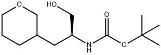 tert-butyl (S)-1-hydroxy-3-(tetrahydro-2H-pyran-3-yl)propan-2-ylcarbamate Struktur