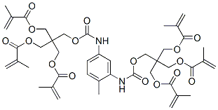 2-[[[[3-[[[3-(methacryloyloxy)-2,2-bis[(methacryloyloxy)methyl]propoxy]carbonyl]amino]tolyl]carbamoyl]oxy]methyl]-2-[(methacryloyloxy)methyl]propane-1,3-diyl dimethacrylate Struktur