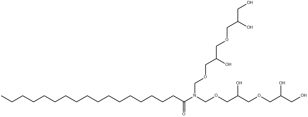 N,N-bis[[3-(2,3-dihydroxypropoxy)-2-hydroxypropoxy]methyl]stearamide Struktur