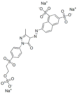 7-[[4,5-dihydro-3-methyl-5-oxo-1-[4-[[2-(sulphooxy)ethyl]sulphonyl]phenyl]-1H-pyrazol-4-yl]azo]naphthalene-1,3-disulphonic acid, sodium salt Struktur