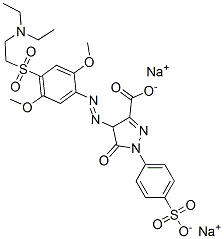 4-[[4-[[2-(diethylamino)ethyl]sulphonyl]-2,5-dimethoxyphenyl]azo]-4,5-dihydro-5-oxo-1-(4-sulphophenyl)-1H-pyrazole-3-carboxylic acid, sodium salt Struktur