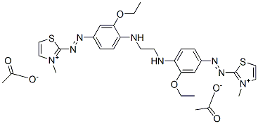 2,2'-[ethylenebis[imino(3-ethoxy-4,1-phenylene)azo]]bis[3-methylthiazolium] diacetate Struktur