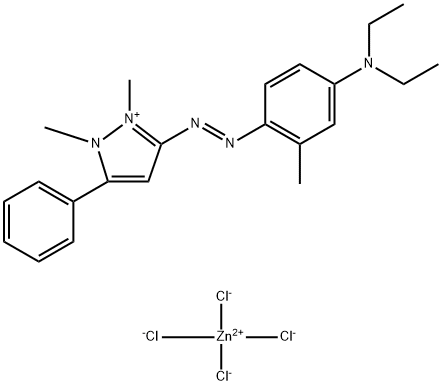 bis[3-[[4-(diethylamino)-o-tolyl]azo]-1,2-dimethyl-5-phenyl-1H-pyrazolium] tetrachlorozincate Struktur