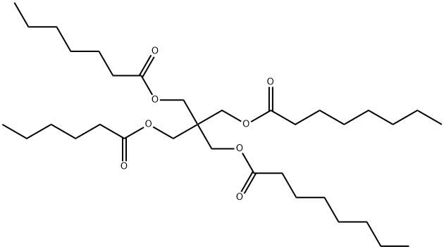 2-[[(1-oxoheptyl)oxy]methyl]-2-[[(1-oxohexyl)oxy]methyl]propane-1,3-diyl dioctanoate Struktur