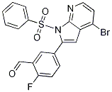 Benzaldehyde, 5-[4-broMo-1-(phenylsulfonyl)-1H-pyrrolo[2,3-b]pyridin-2-yl]-2-fluoro- Struktur