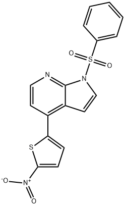 1H-Pyrrolo[2,3-b]pyridine, 4-(5-nitro-2-thienyl)-1-(phenylsulfonyl)- Struktur