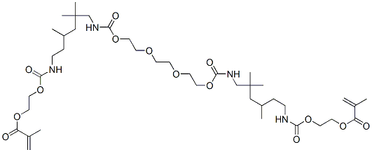 bis[2-(methacryloyloxy)ethyl] 5,7,7,24,24,26-hexamethyl-10,21-dioxo-11,14,17,20-tetraoxa-2,9,22,29-tetraazatriacontanedioate Struktur